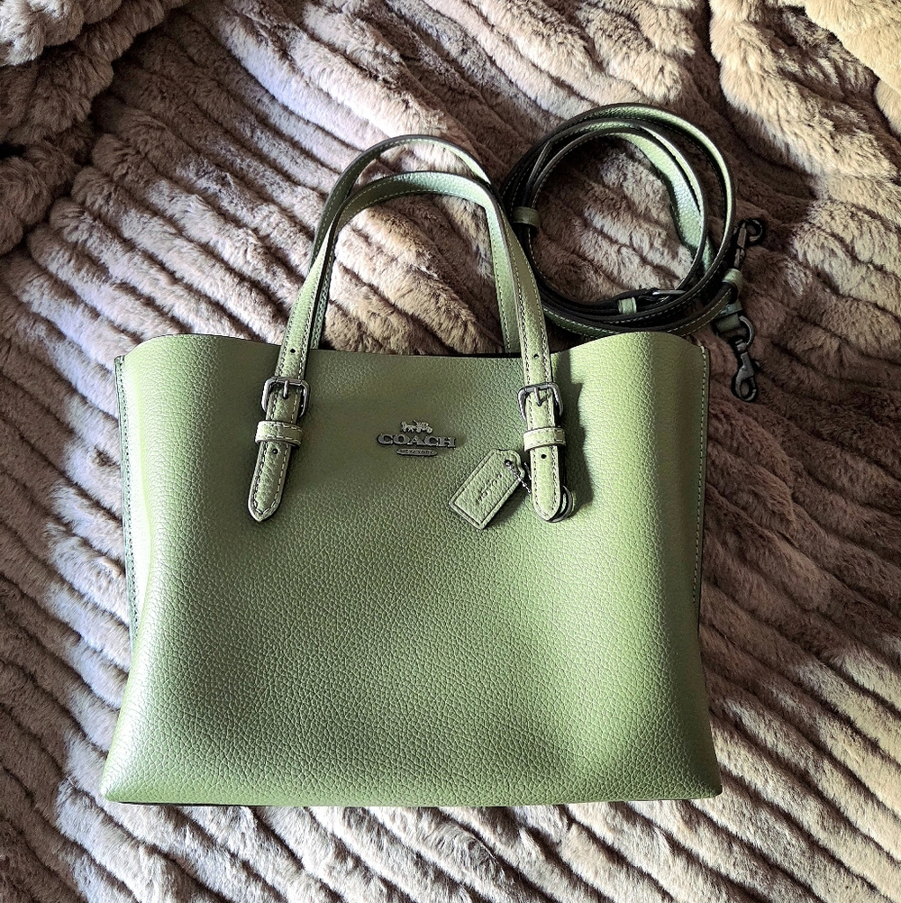 Coach Mollie Tote Bag 25 - Olive & Gunmetal EUC
